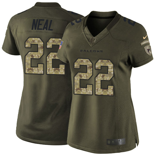 Women's Elite Keanu Neal Nike Jersey Green - #22 Salute to Service NFL Atlanta Falcons